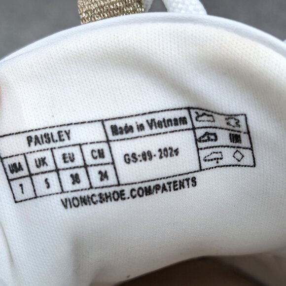 Vionic Paisley Sneakers Womens White Leather Lace Up Casual Walking Shoes Size 7 - Picture 11 of 12